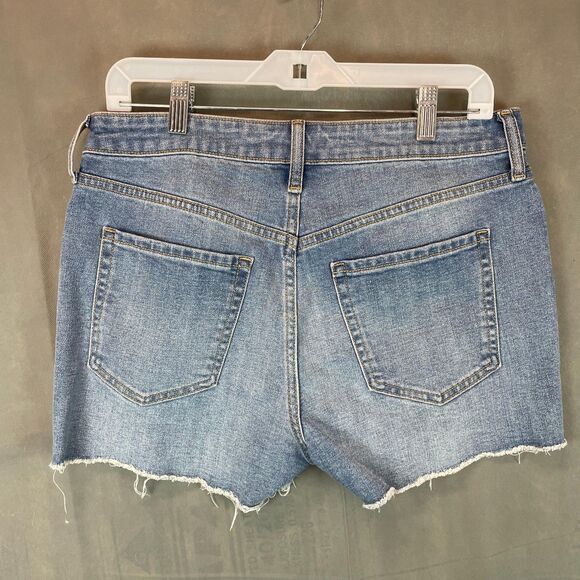 Old Navy Women’s Shorts Size 10 Blue High-Rise OG Straight Zip Fly with Button - Picture 4 of 6